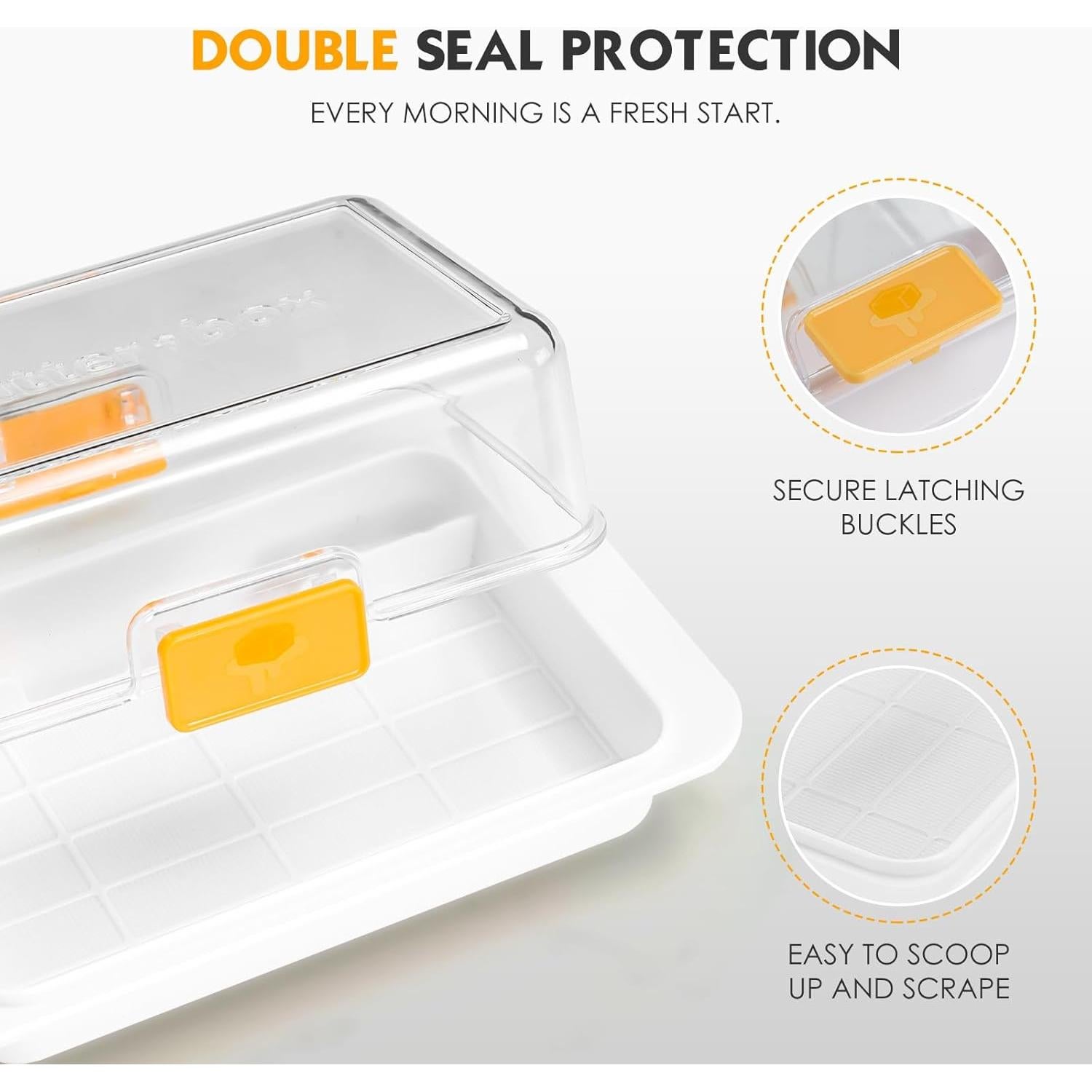 Mantequillera Hermética Grande DTFRLD con Tapa Transparente 220g