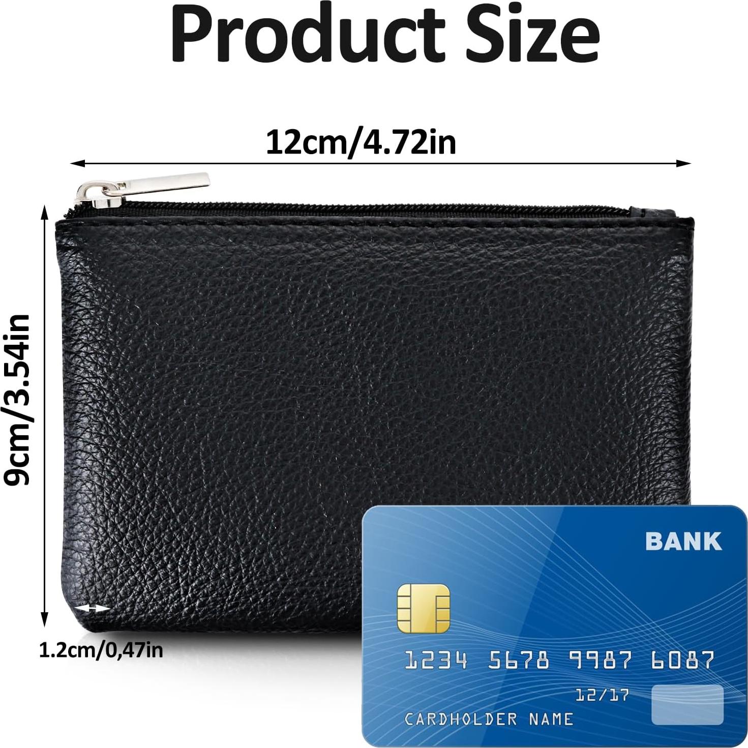 Monedero de Cuero Simarro con Cremallera - Set de 3 Piezas Negro