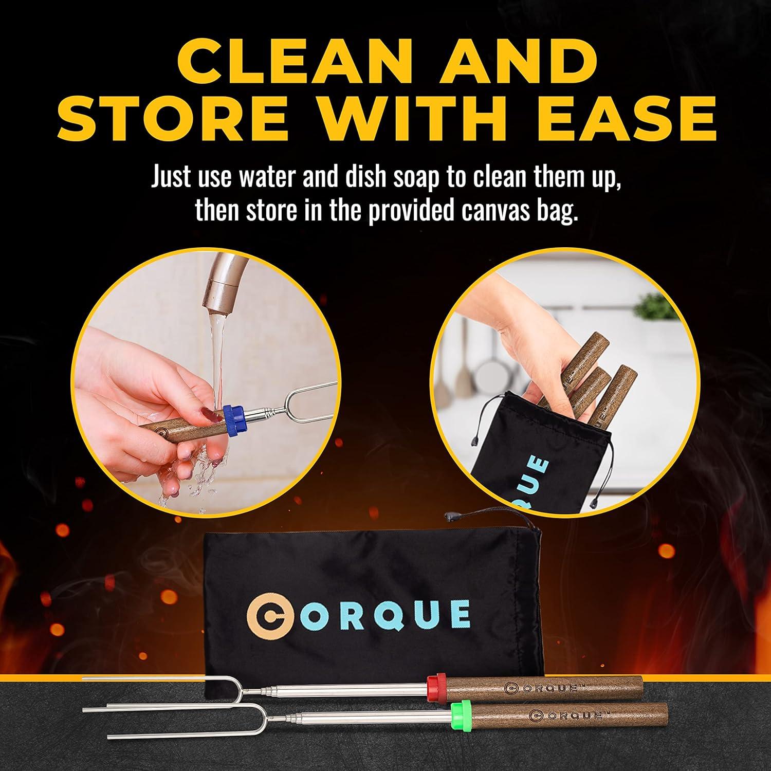 Varas para Asar Malvaviscos CORQUE, 81cm, Set de 5 Multicolor