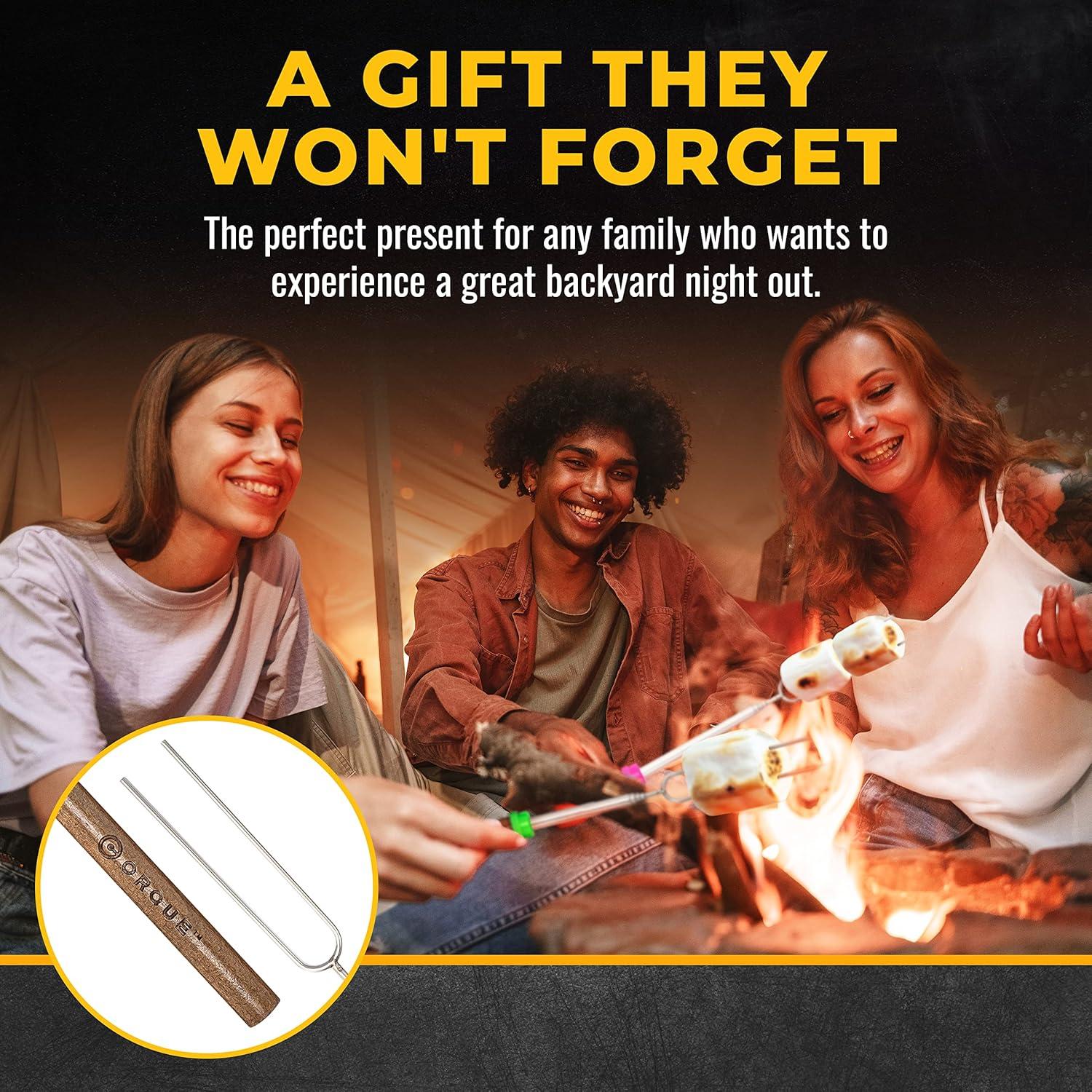 Varas para Asar Malvaviscos CORQUE, 81cm, Set de 5 Multicolor