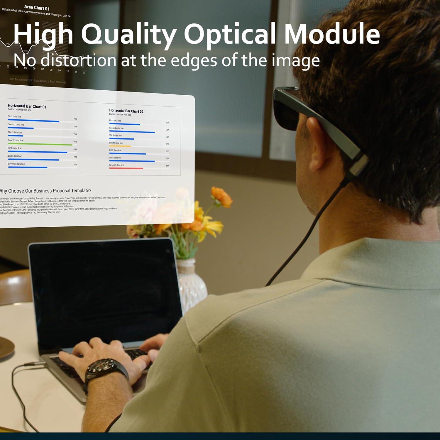 Gafas Inteligentes VILINE AR/XR para Juegos y Cine 1800 Brillo