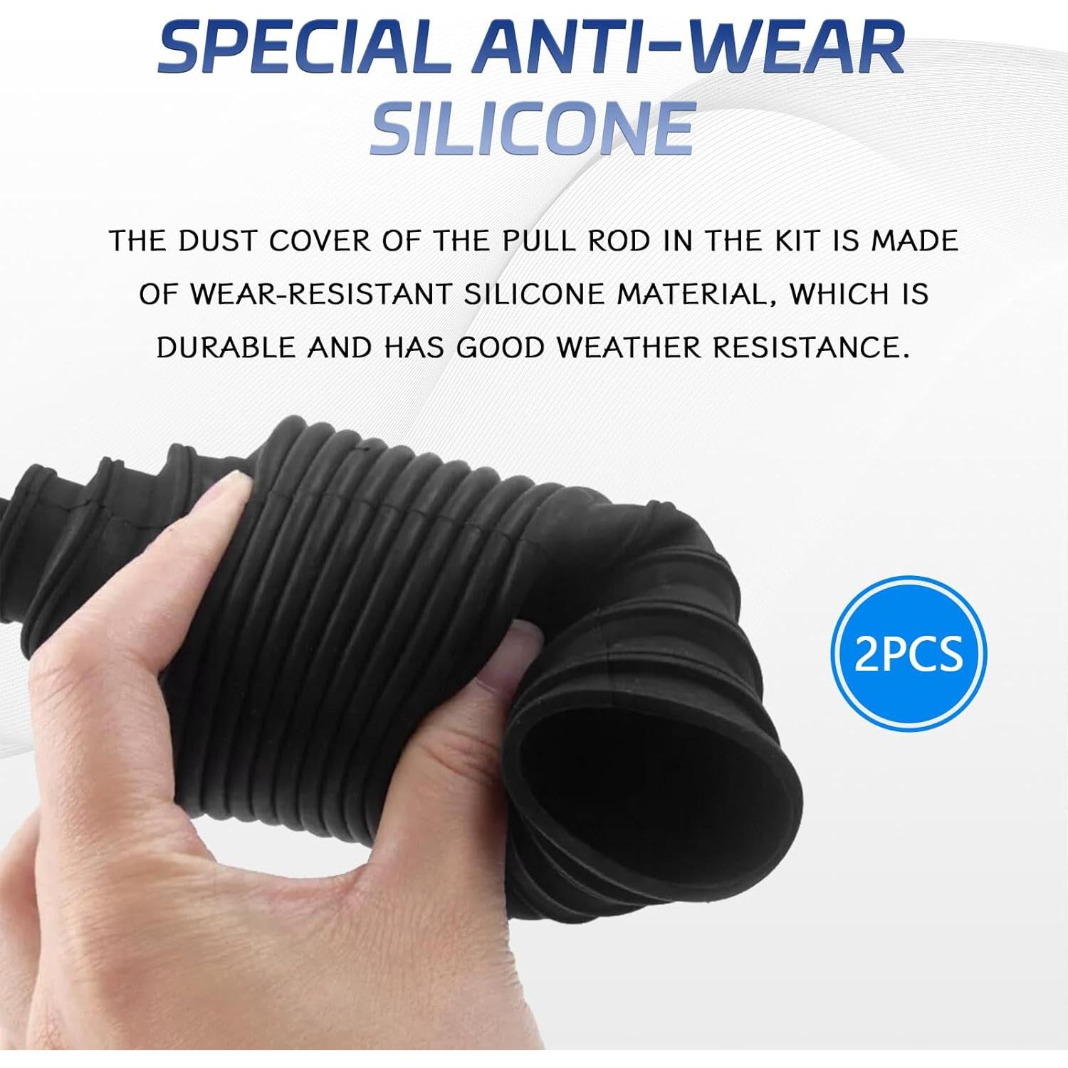 Kit de Botas de Rótula y Piñón QQWD - Silicona Negra 22.5cm