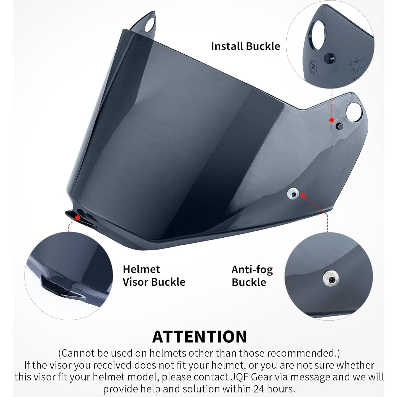 Visera de Casco de Motocicleta JQF Gear PIONEER EVO Negra