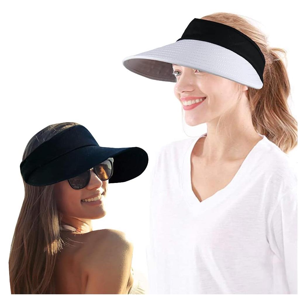 Sombrero Visera Ancha UV 50+ para Mujeres - 2 Piezas