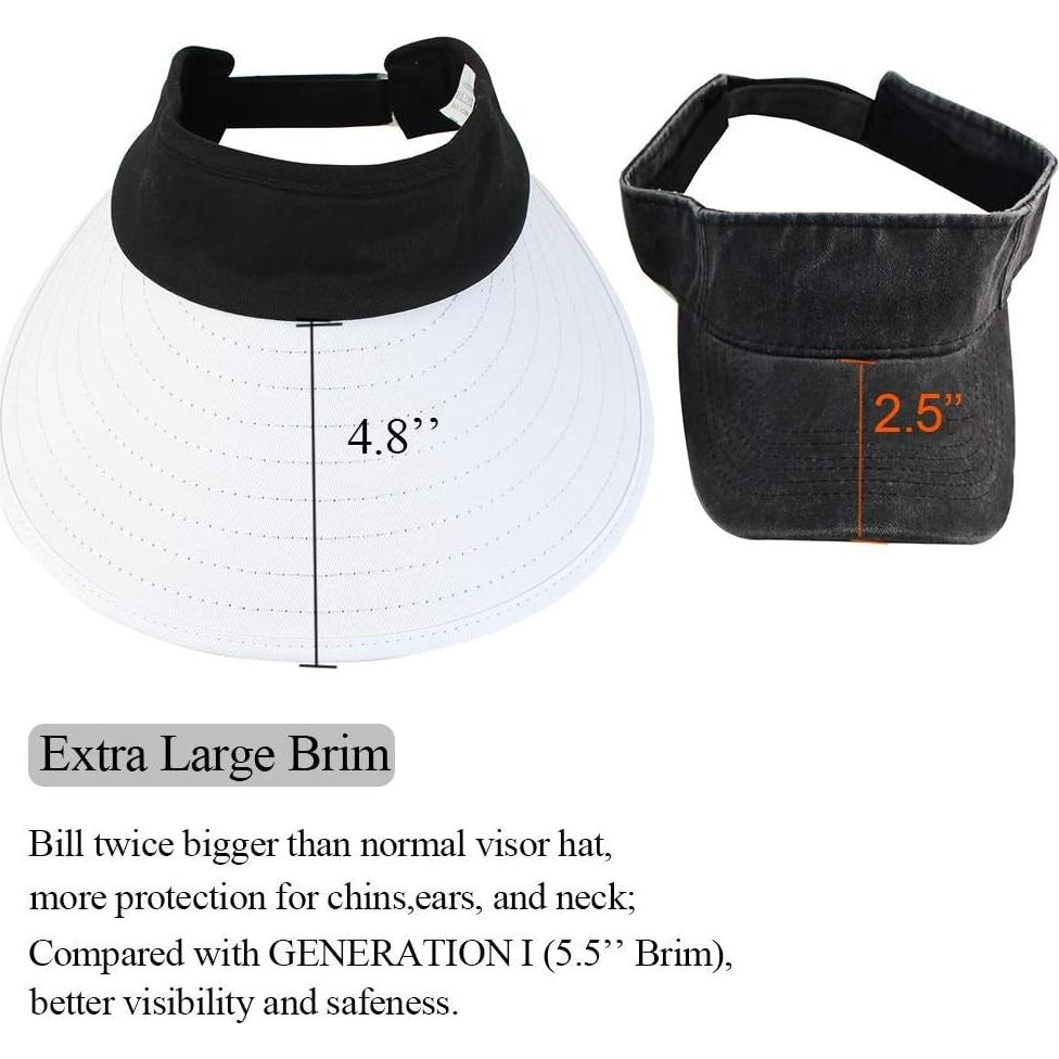 Sombrero Visera Ancha UV 50+ para Mujeres - 2 Piezas
