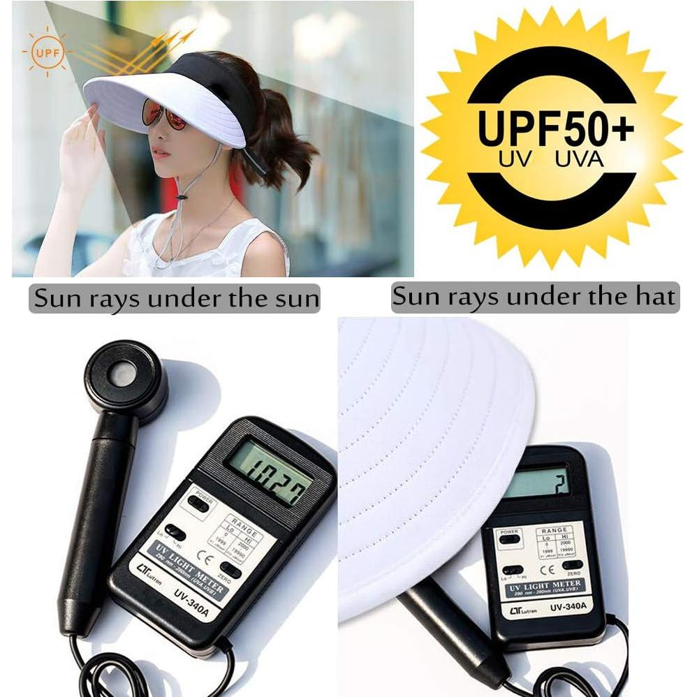 Sombrero Visera Ancha UV 50+ para Mujeres - 2 Piezas
