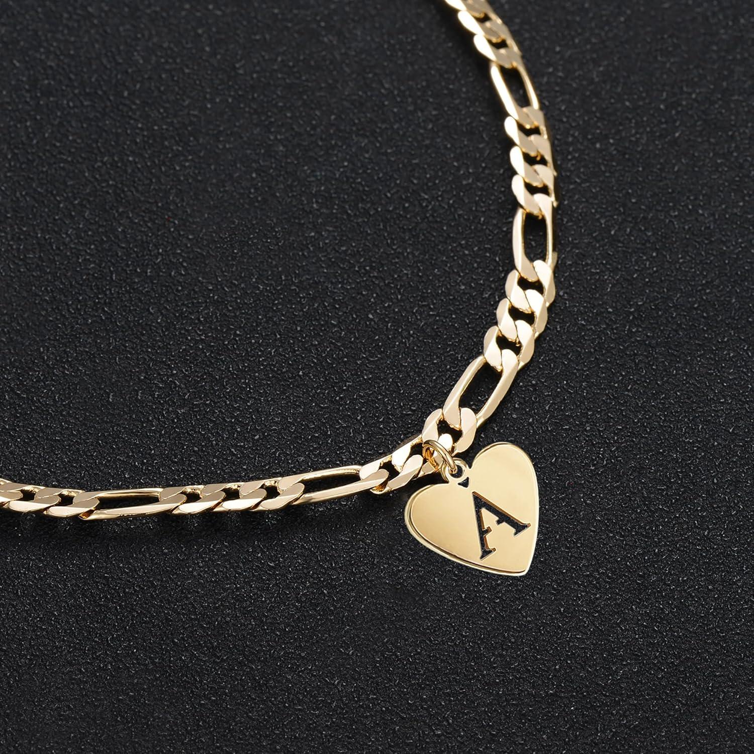 Pulseras de Tobillo Iniciales YANODA Oro 14K Ajustables