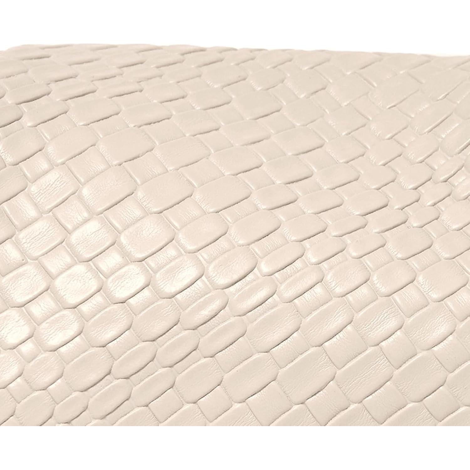 Bolso Clutch Dumpling PHILOMENA de Cuero Vegano Beige 29.5x8x18cm