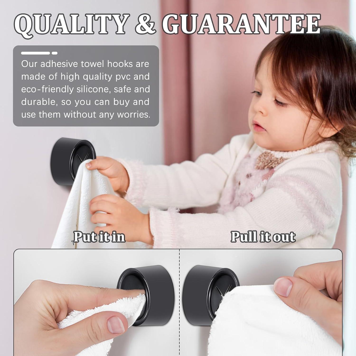 Ganchos Adhesivos para Toallas Philbinden 3 Piezas Negro