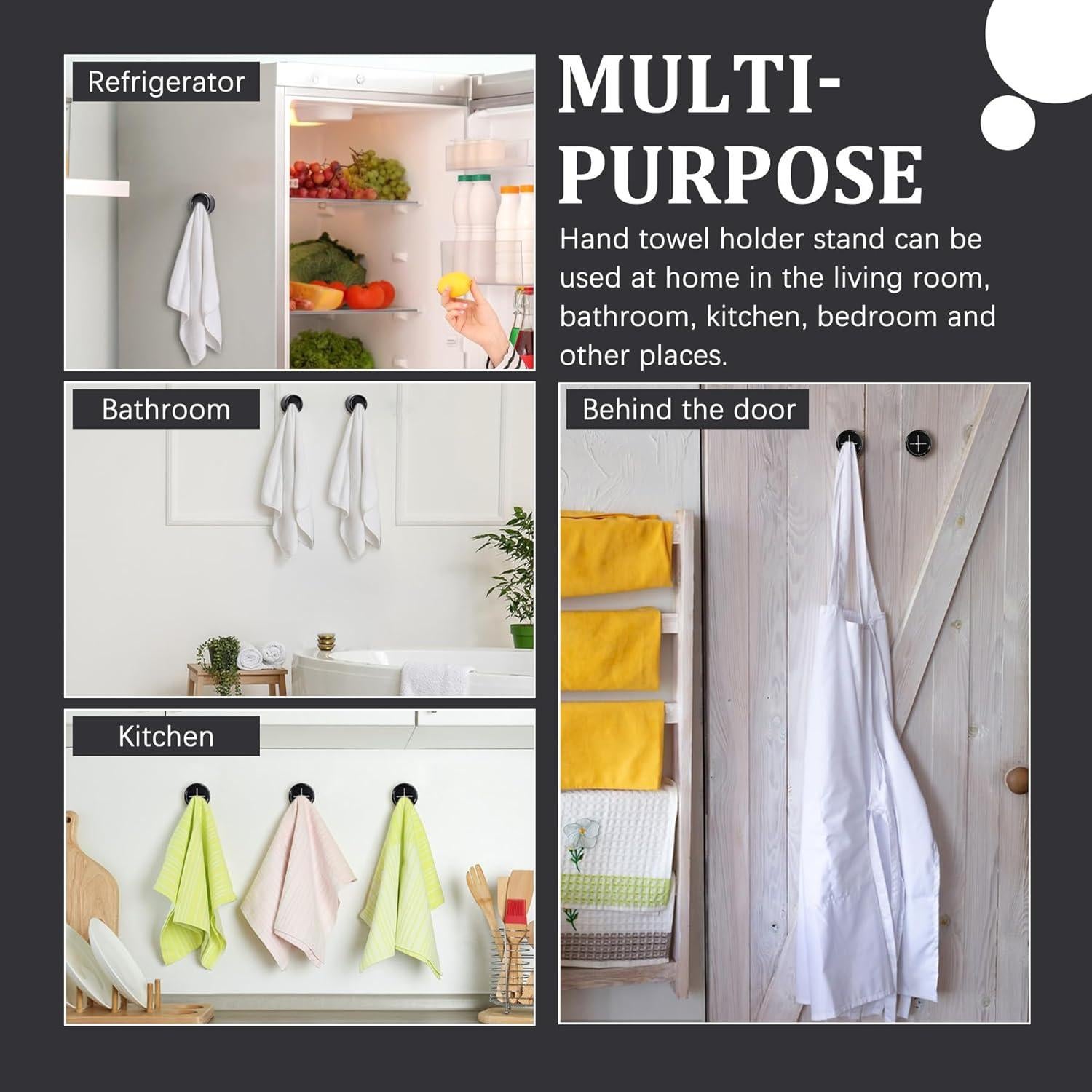 Ganchos Adhesivos para Toallas Philbinden 3 Piezas Negro