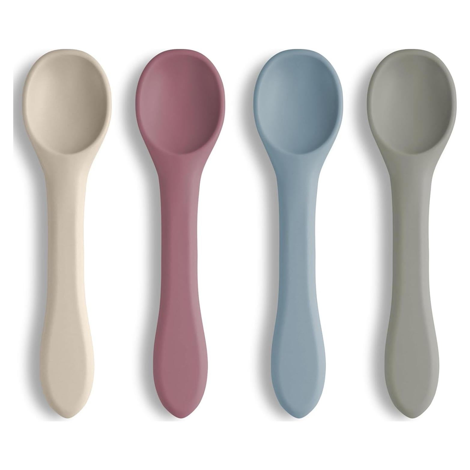 Cucharas de Silicona para Bebés Vicloon - 4 PCS, 14 cm, Apto Lavavajillas