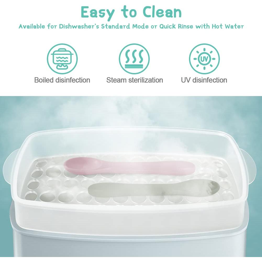 Cucharas de Silicona para Bebés Vicloon - 4 PCS, 14 cm, Apto Lavavajillas