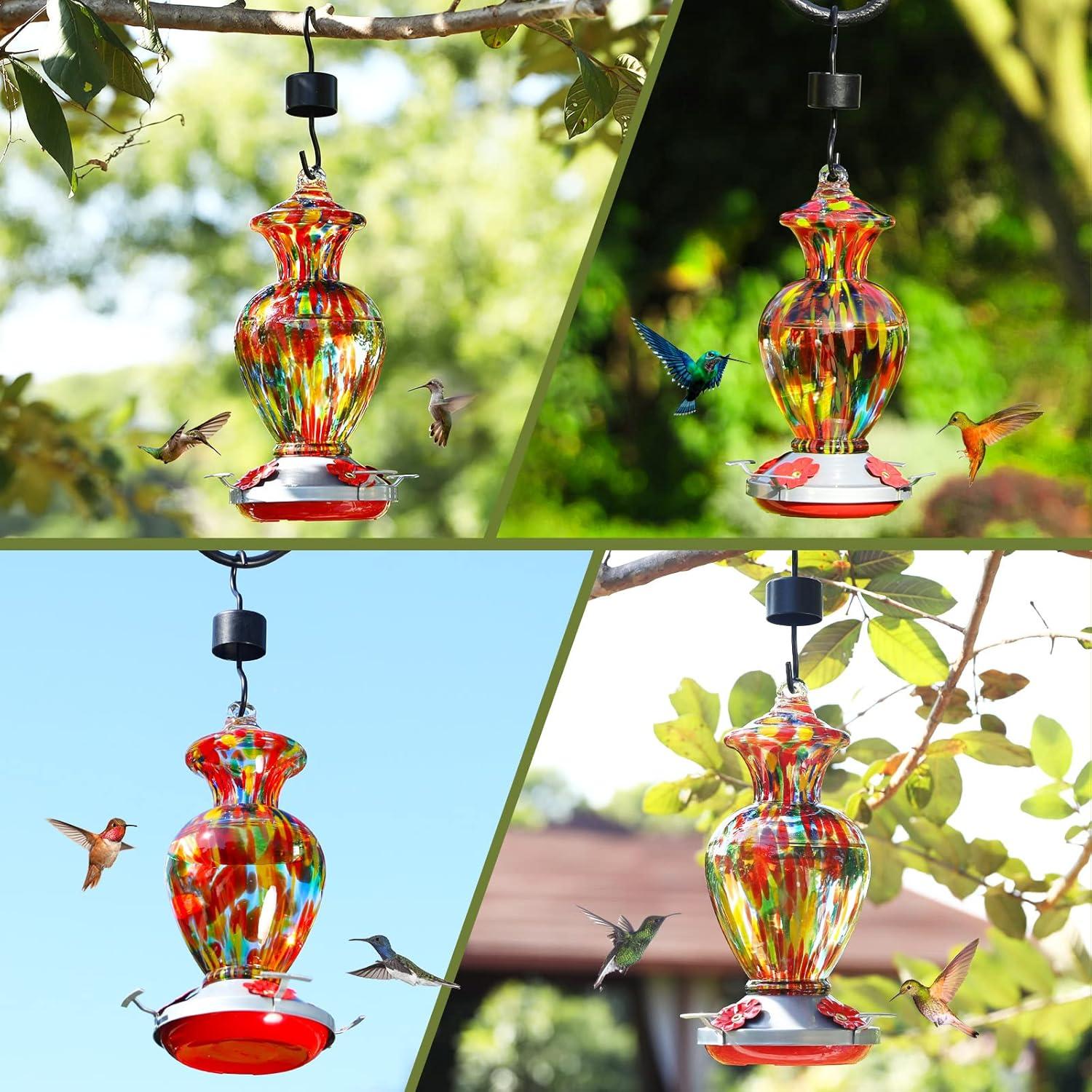 Alimentador de Colibríes Birdkiss de Vidrio 828ml Arcoíris