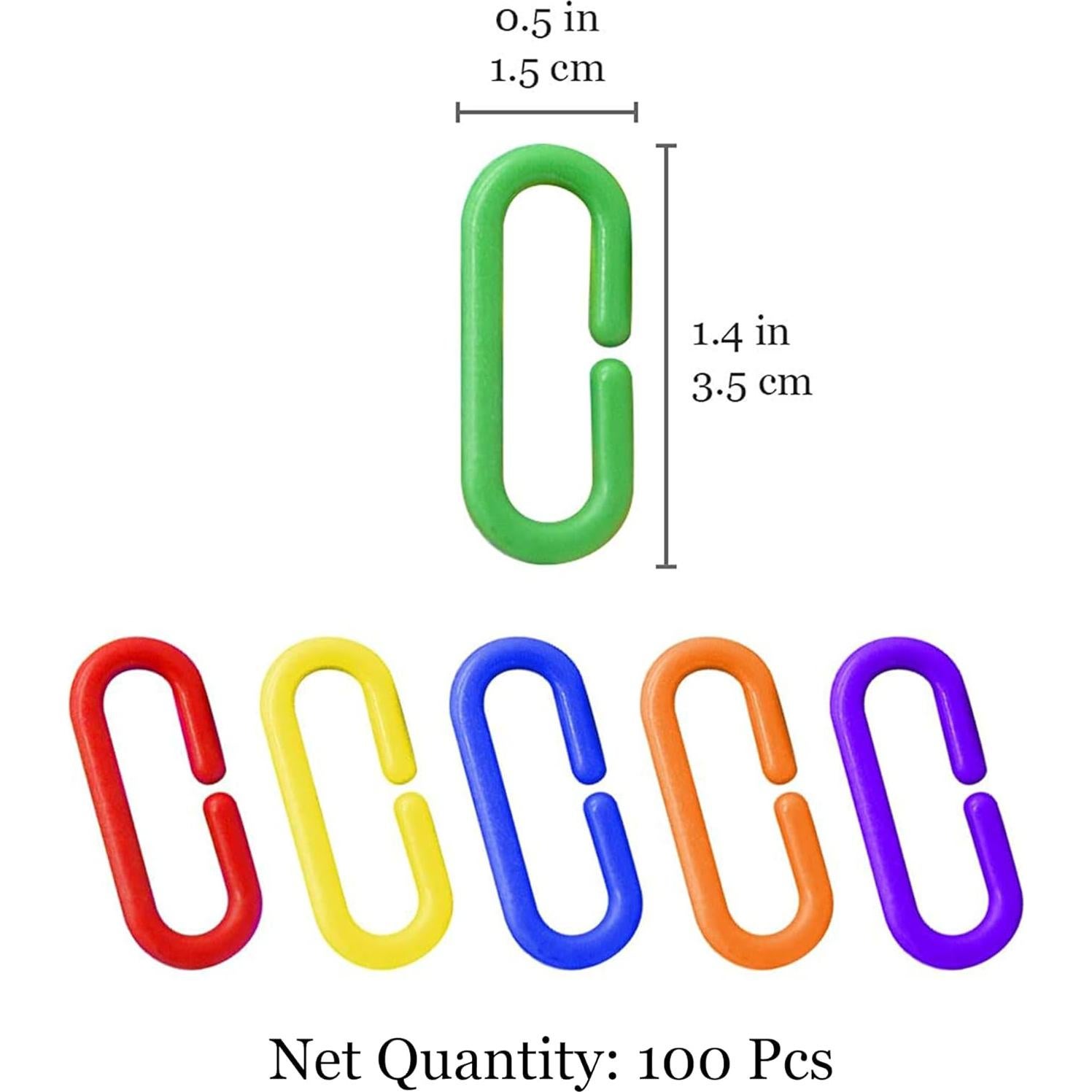 Enlaces de Cadena Plástica SunGrow 100 Pcs para Aves y Mascotas