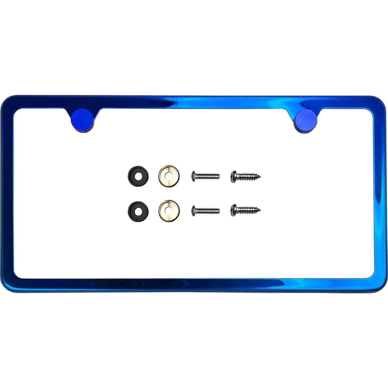 Marco de Placa de Licencia FAIPART Slim Cromo Azul Universal