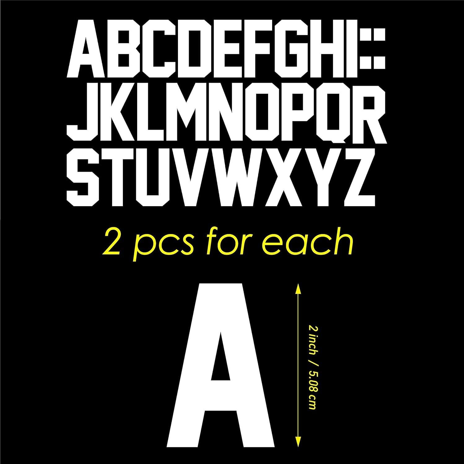 Letras de Transferencia Térmica 5 cm HuaYan para Ropa - Blanco