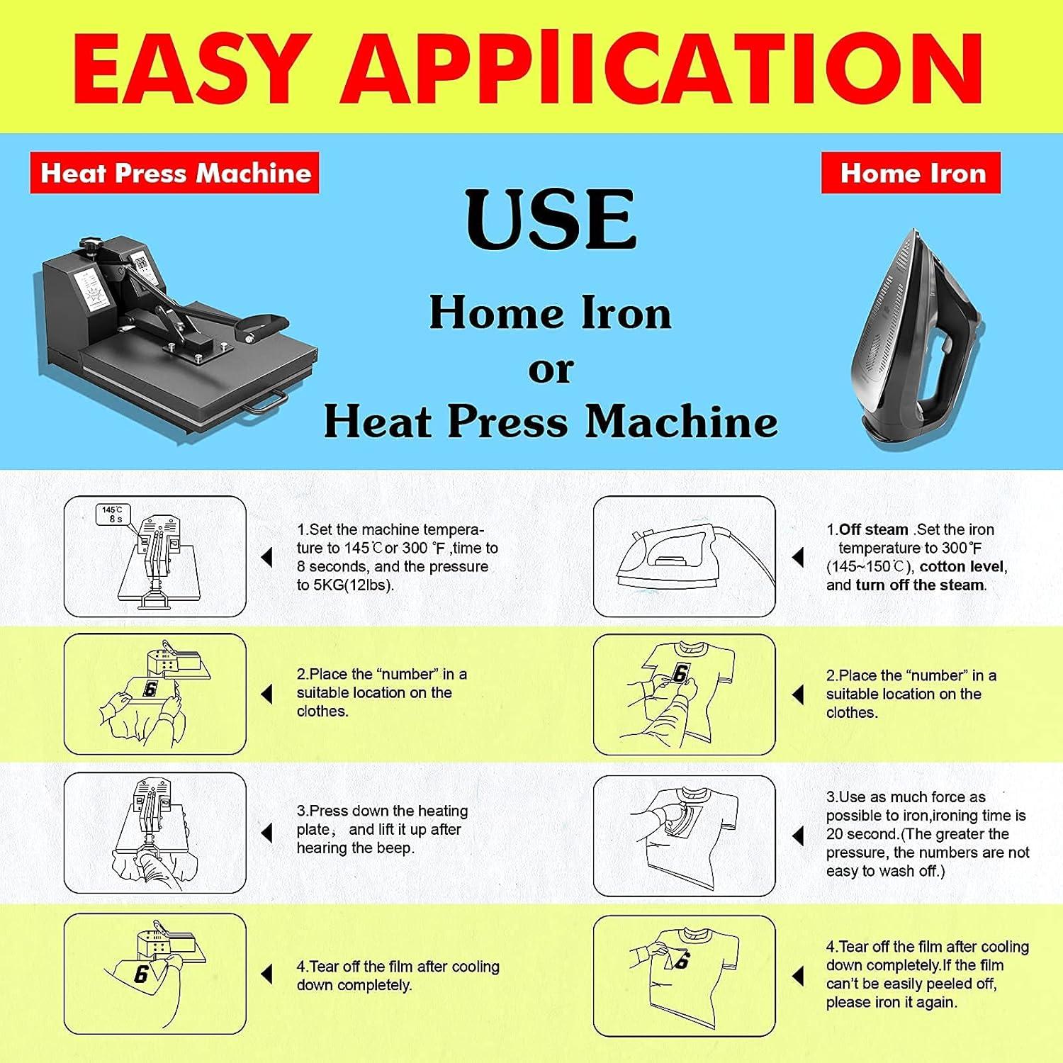 Letras de Transferencia Térmica 5 cm HuaYan para Ropa - Blanco
