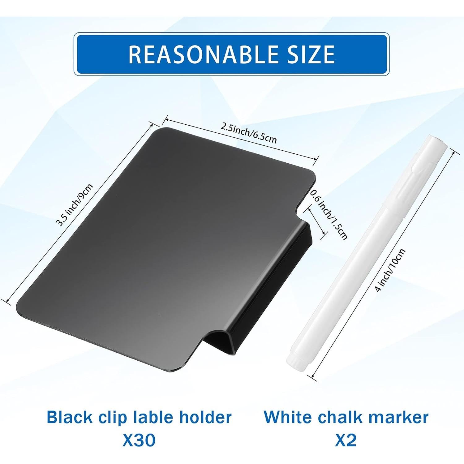 Conjunto de 32 Etiquetas Removibles Chinco con 2 Marcadores de Tiza