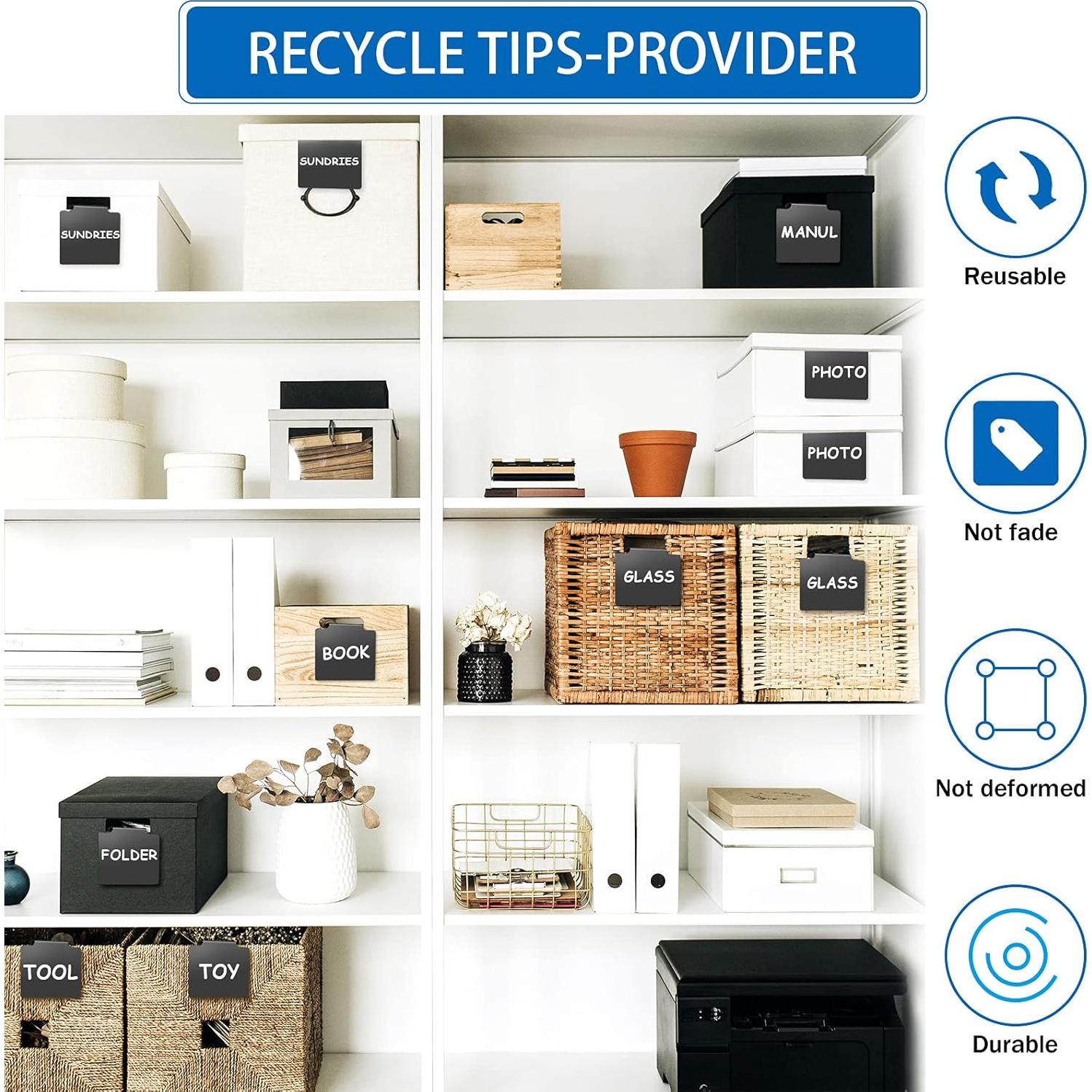 Conjunto de 32 Etiquetas Removibles Chinco con 2 Marcadores de Tiza