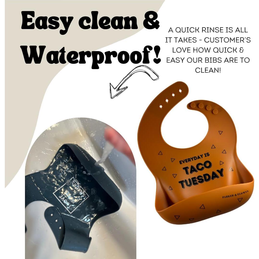 Babero de Silicona Parker & Elowyn Unisex con Captador de Comida