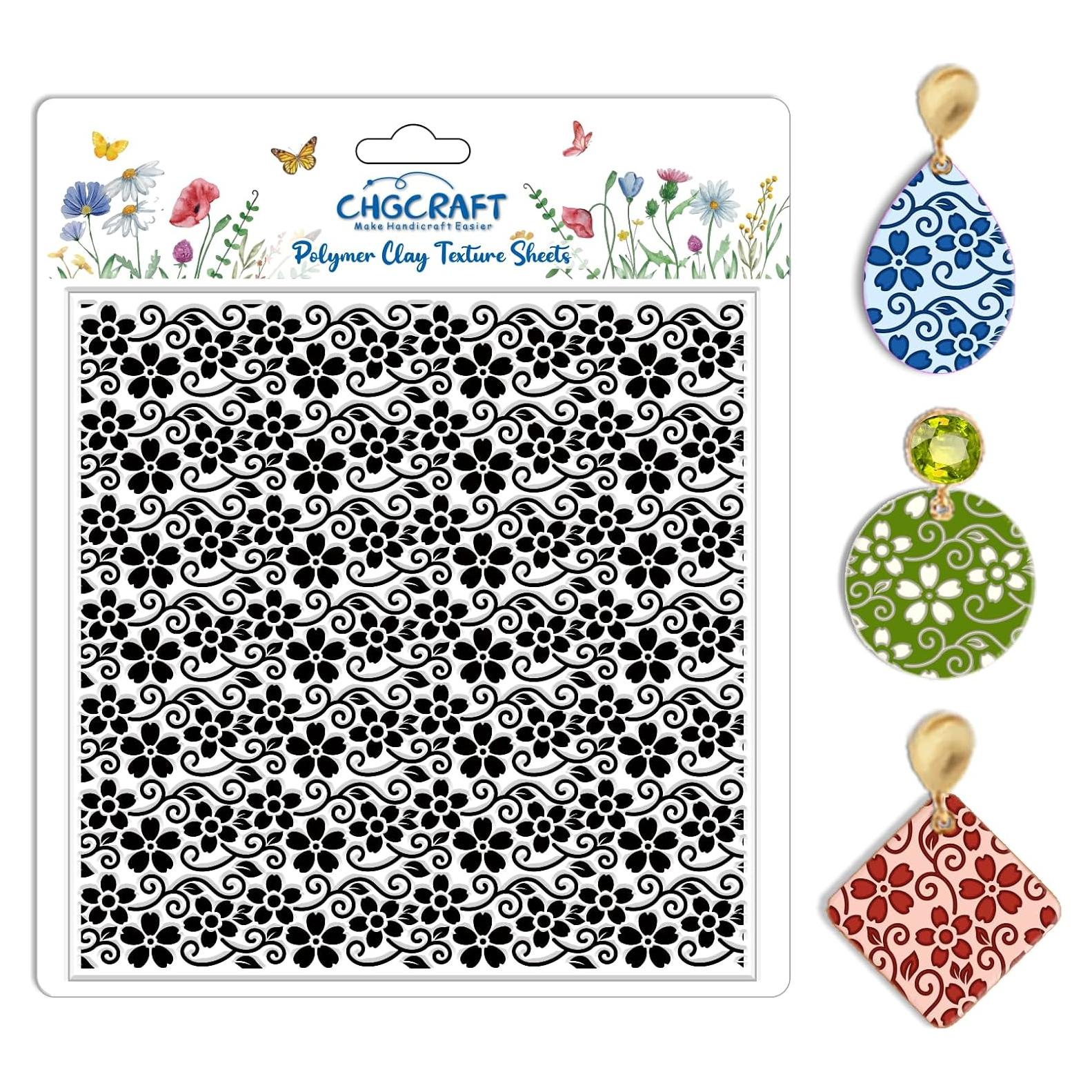 Hoja de Textura de Arcilla CHGCRAFT Flores Pequeñas 14x14 cm