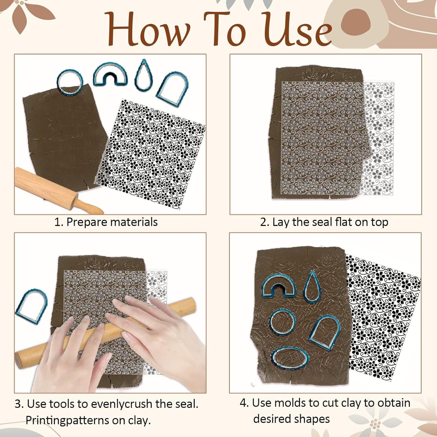 Hoja de Textura de Arcilla CHGCRAFT Flores Pequeñas 14x14 cm