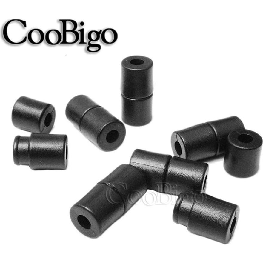 100 Hebillas de Plástico Negras CooBigo para Lanyards 20mm