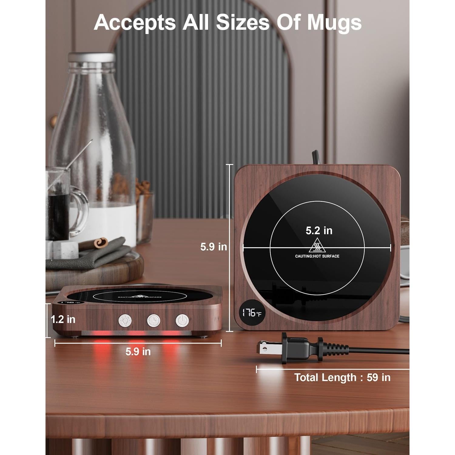 Calentador de Tazas House Gem 36W con Pantalla y Temporizador