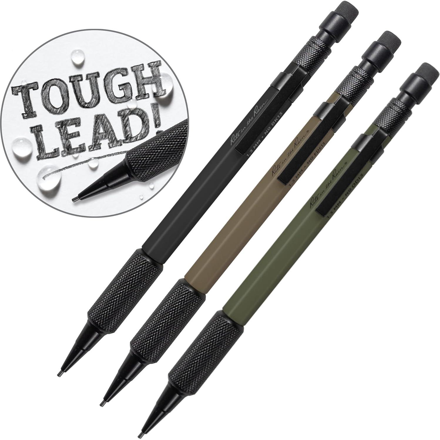 Lápiz Mecánico Rite in the Rain TAC13, Mina 1.3mm, Paquete 3