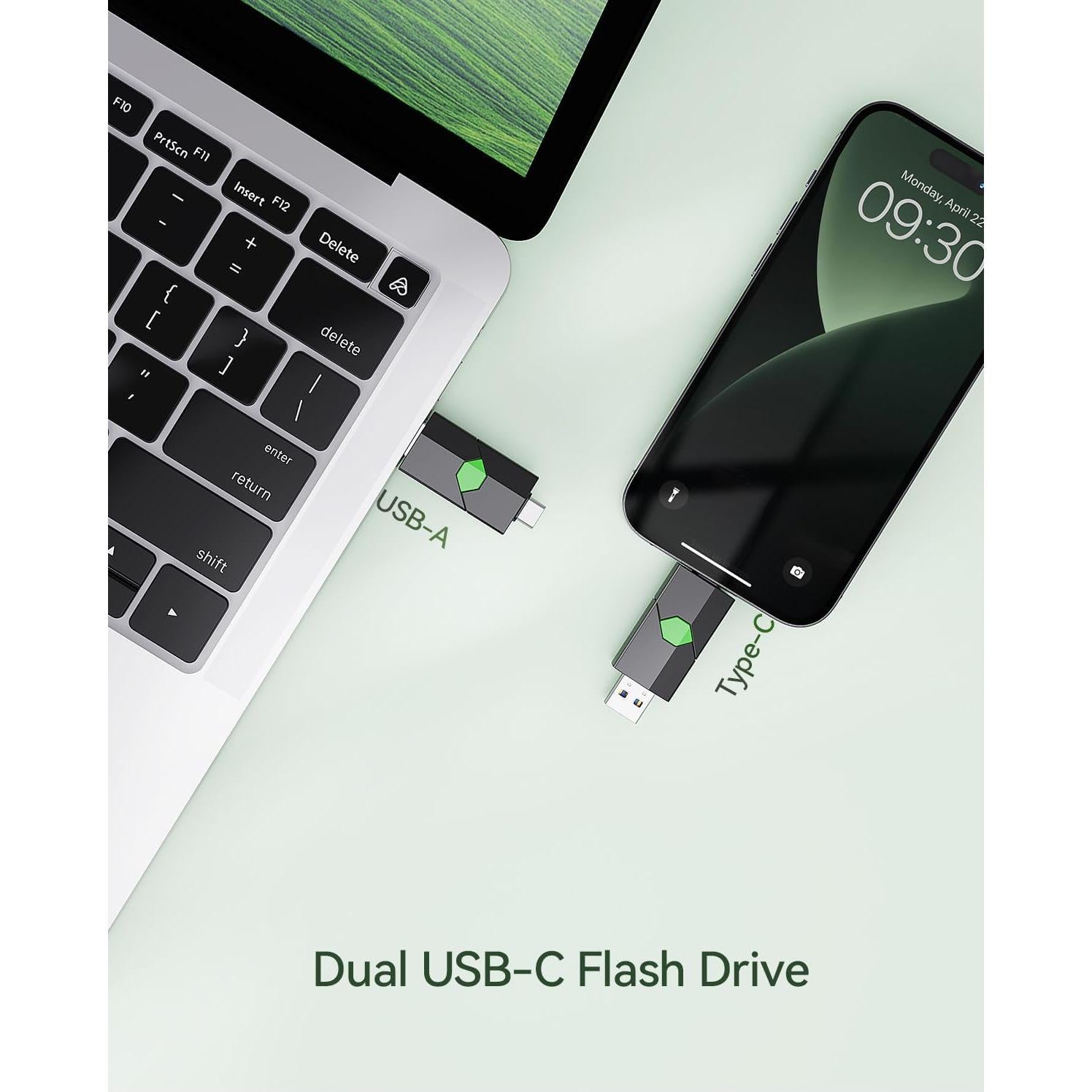 Unidad Flash USB-C K&ZZ 64GB Doble USB 3.0 para iPhone