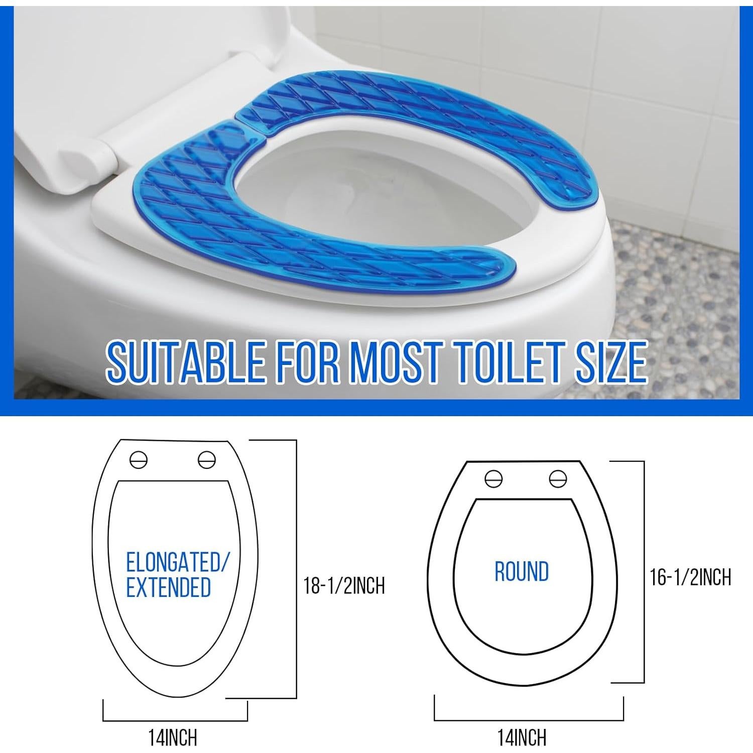 Cojín Elevador de Inodoro de Gel Rossesay Azul 16.8x11.1cm