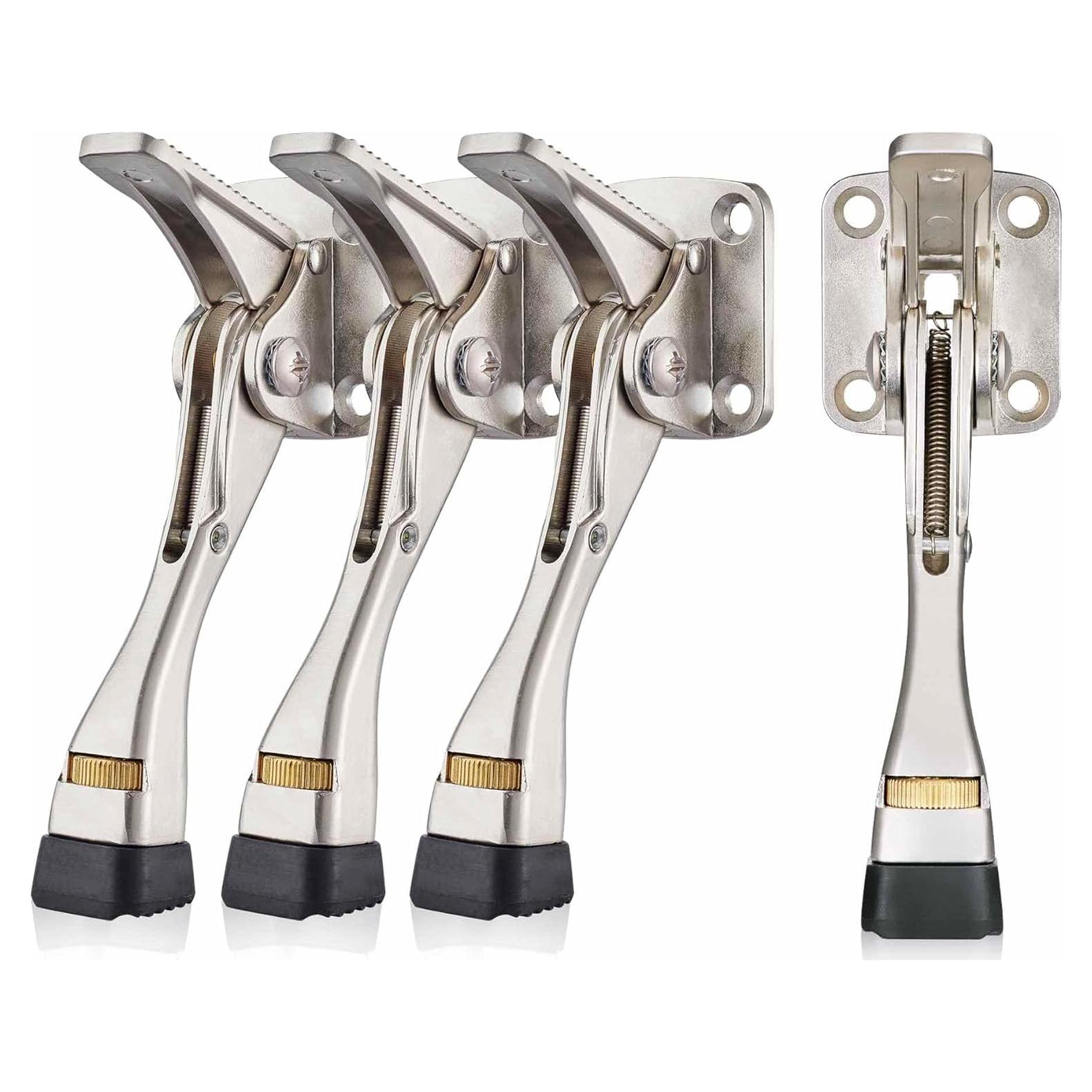 Tope de puerta de patada Jasluna 4 unidades 10.16 cm níquel satinado