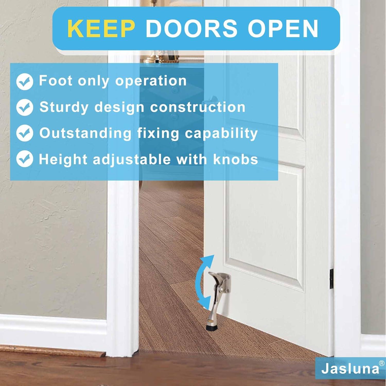 Tope de puerta de patada Jasluna 4 unidades 10.16 cm níquel satinado