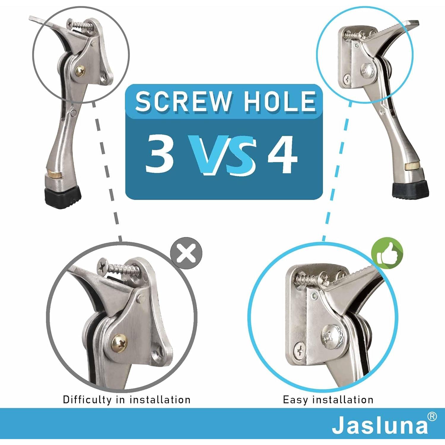 Tope de puerta de patada Jasluna 4 unidades 10.16 cm níquel satinado