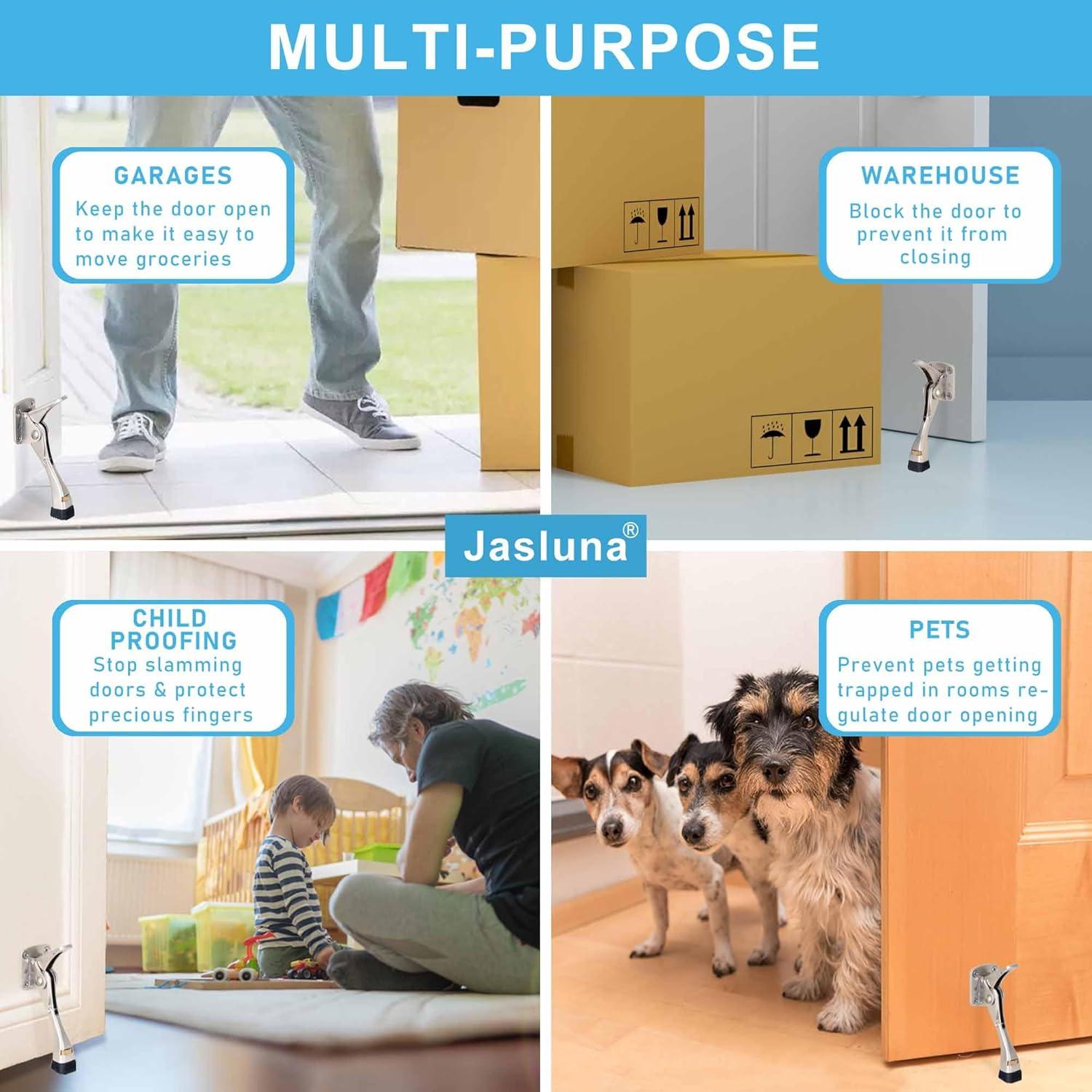 Tope de puerta de patada Jasluna 4 unidades 10.16 cm níquel satinado