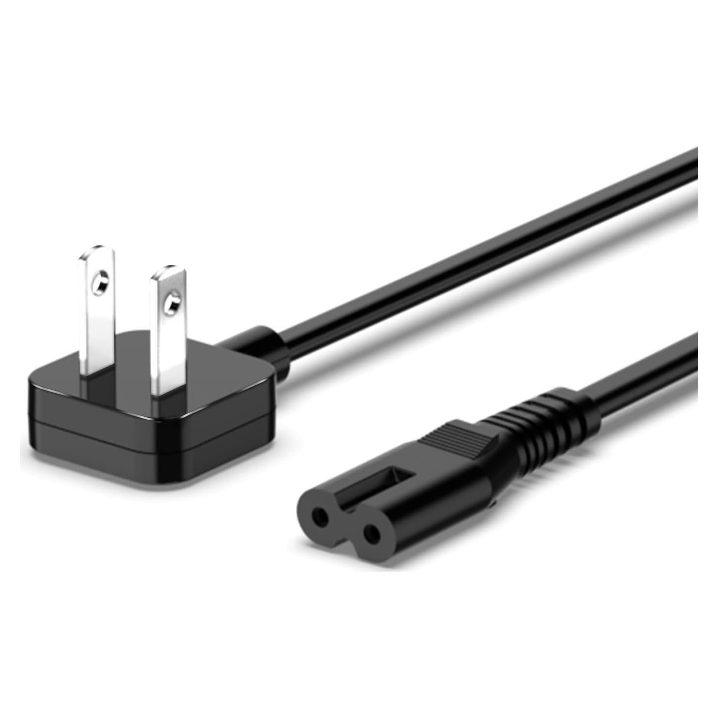 Adaptador de Corriente 1.5m con Enchufe Plano Negro - Ofertas Relámpago
