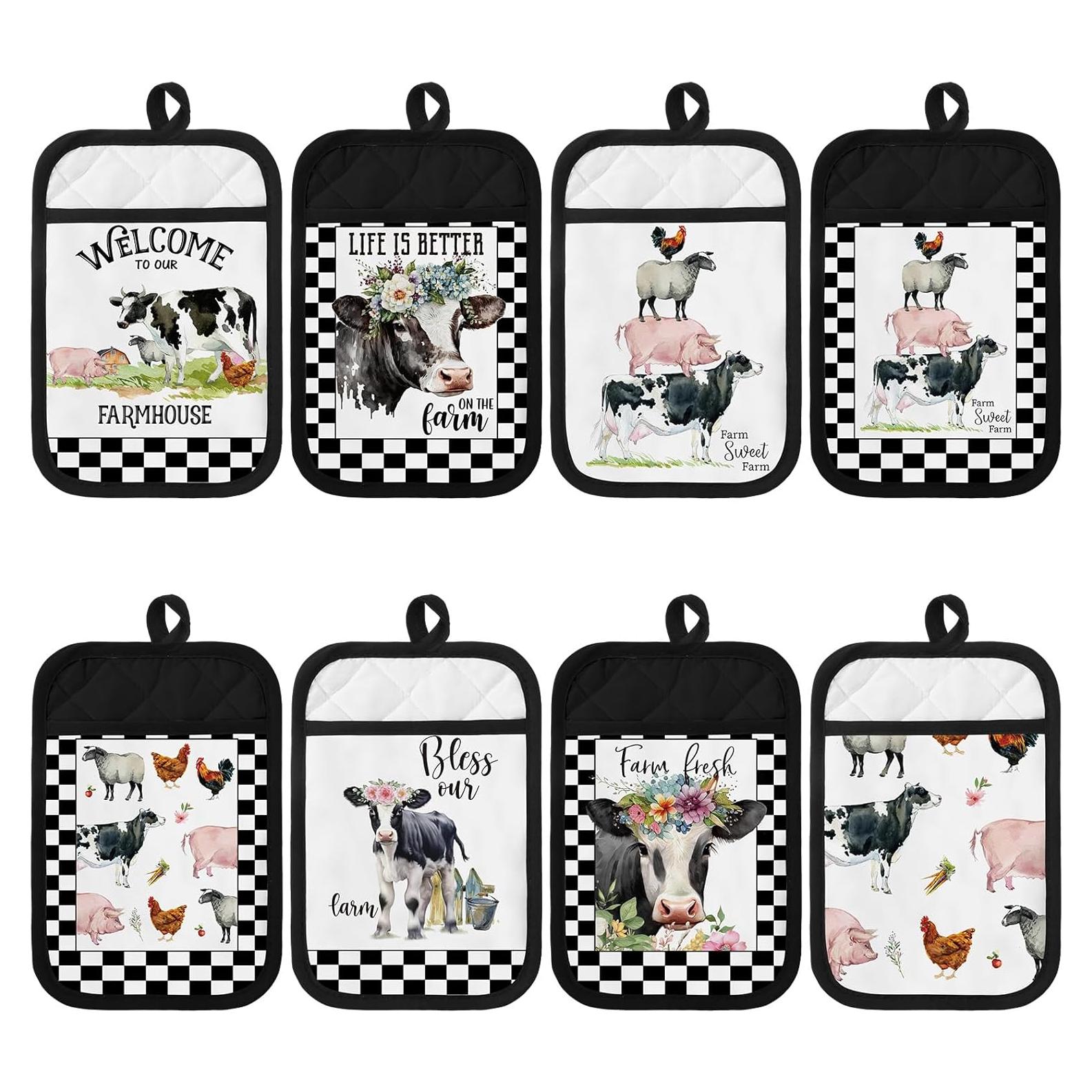 8 Soportes para Ollas Bencailor Algodón Estilo Campestre 18x23 cm