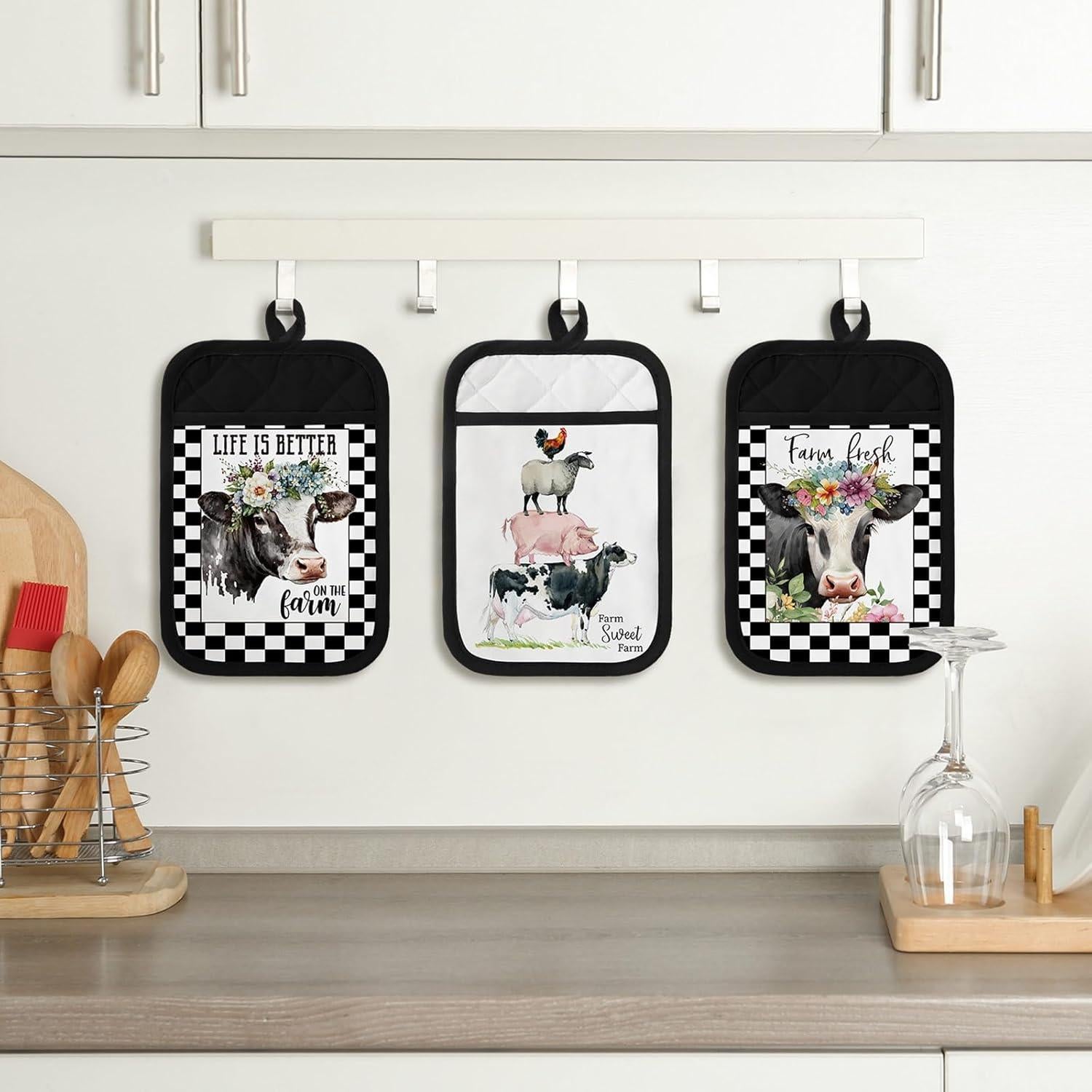 8 Soportes para Ollas Bencailor Algodón Estilo Campestre 18x23 cm