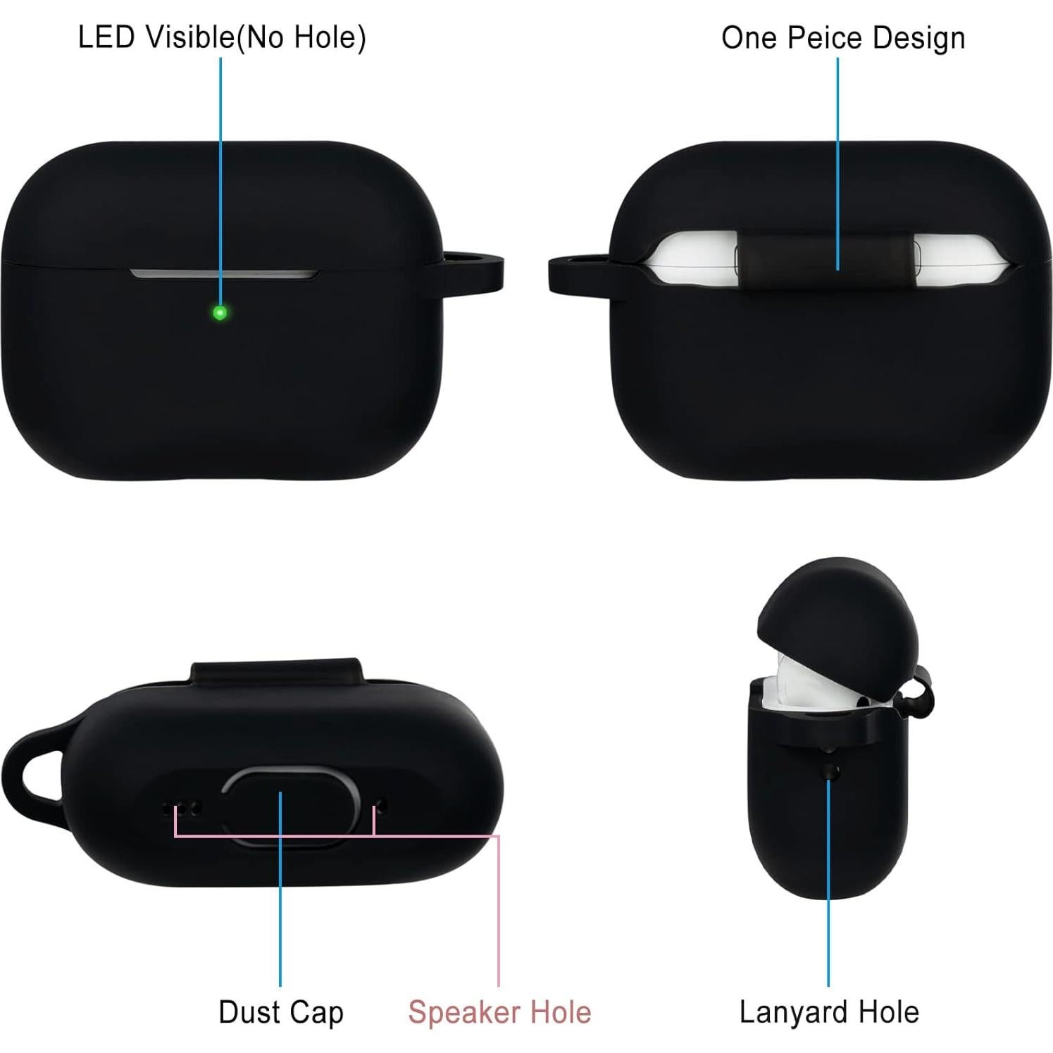 Funda de Silicona para AirPods Pro 1ra/2da Gen con Llavero