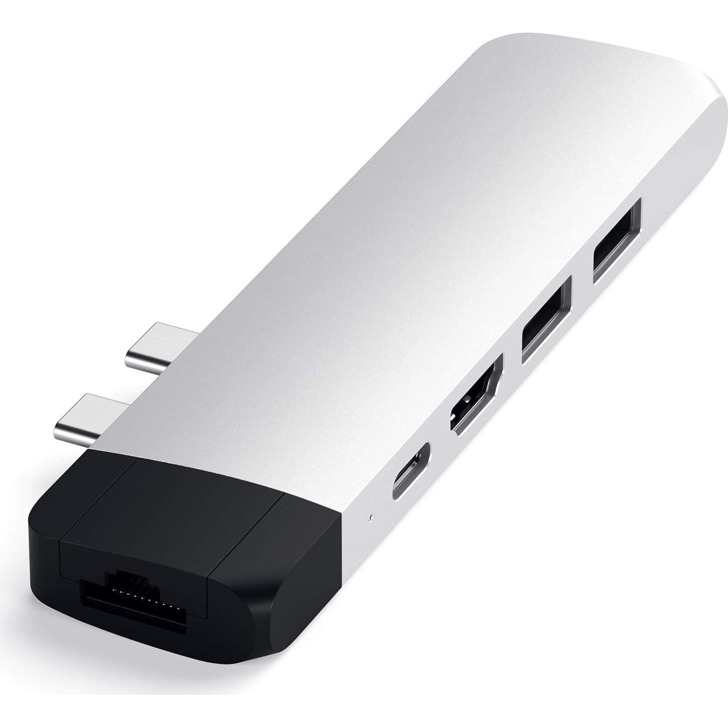 Adaptador Satechi Type-C Pro Hub con Ethernet 4K HDMI Plata