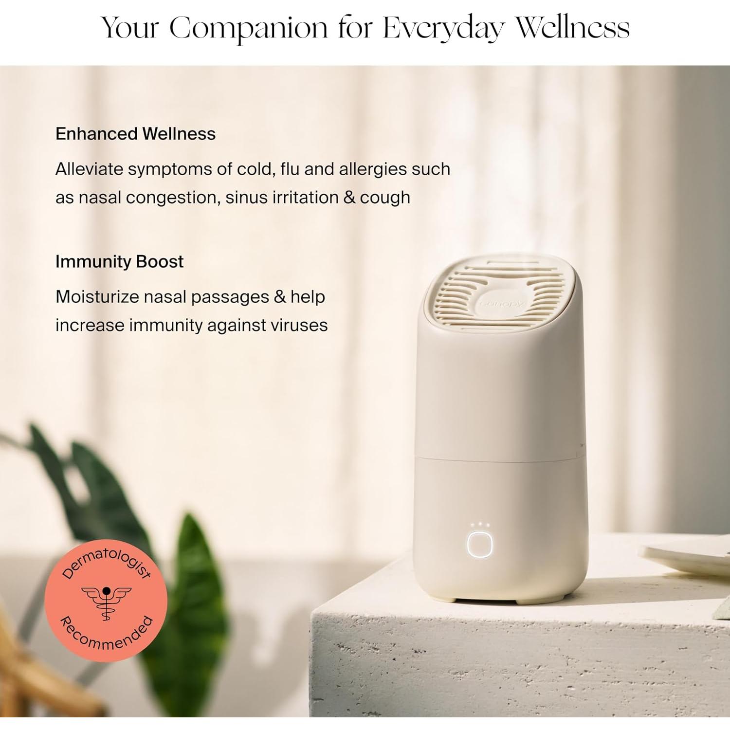 Humidificador Portátil Canopy 500 mL - 11 Horas, Aroma, Crema