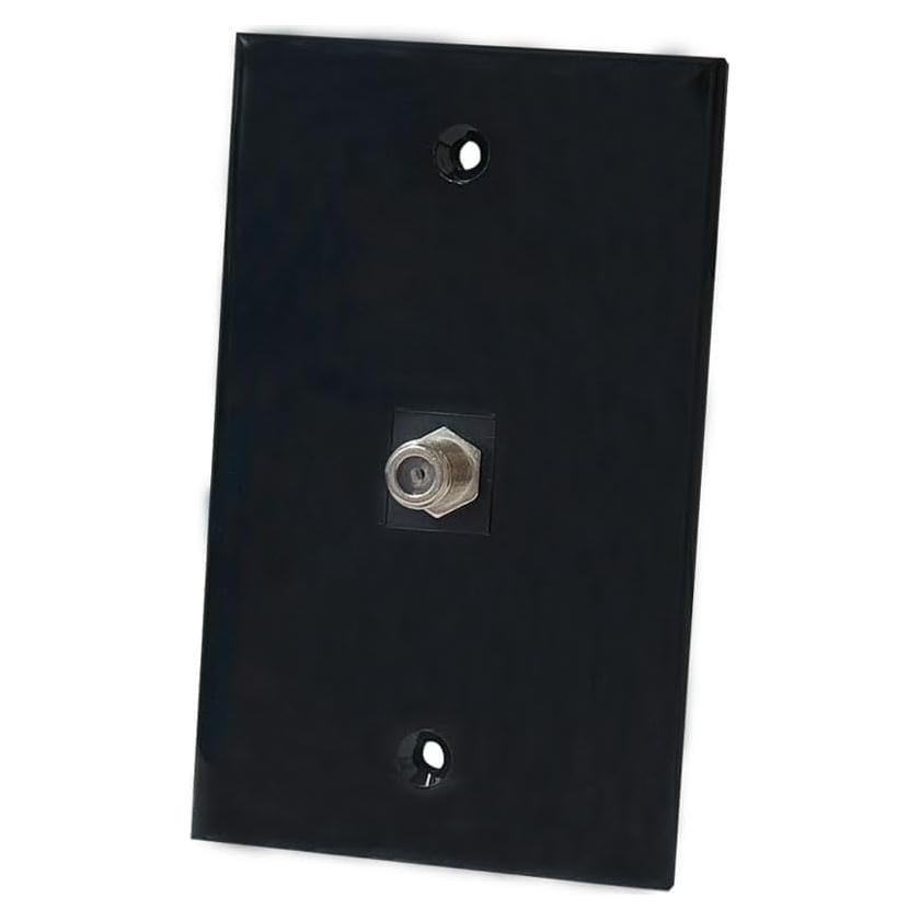 Placa de Pared Coaxial BOPLAT 1 Puerto Negro Brillante