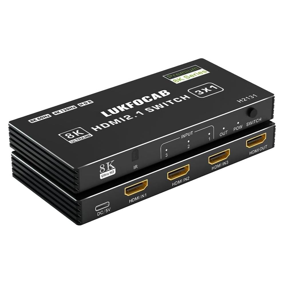 Conmutador HDMI 2.1 LUKFOCAB 8K 3x1 60Hz 4K 120Hz