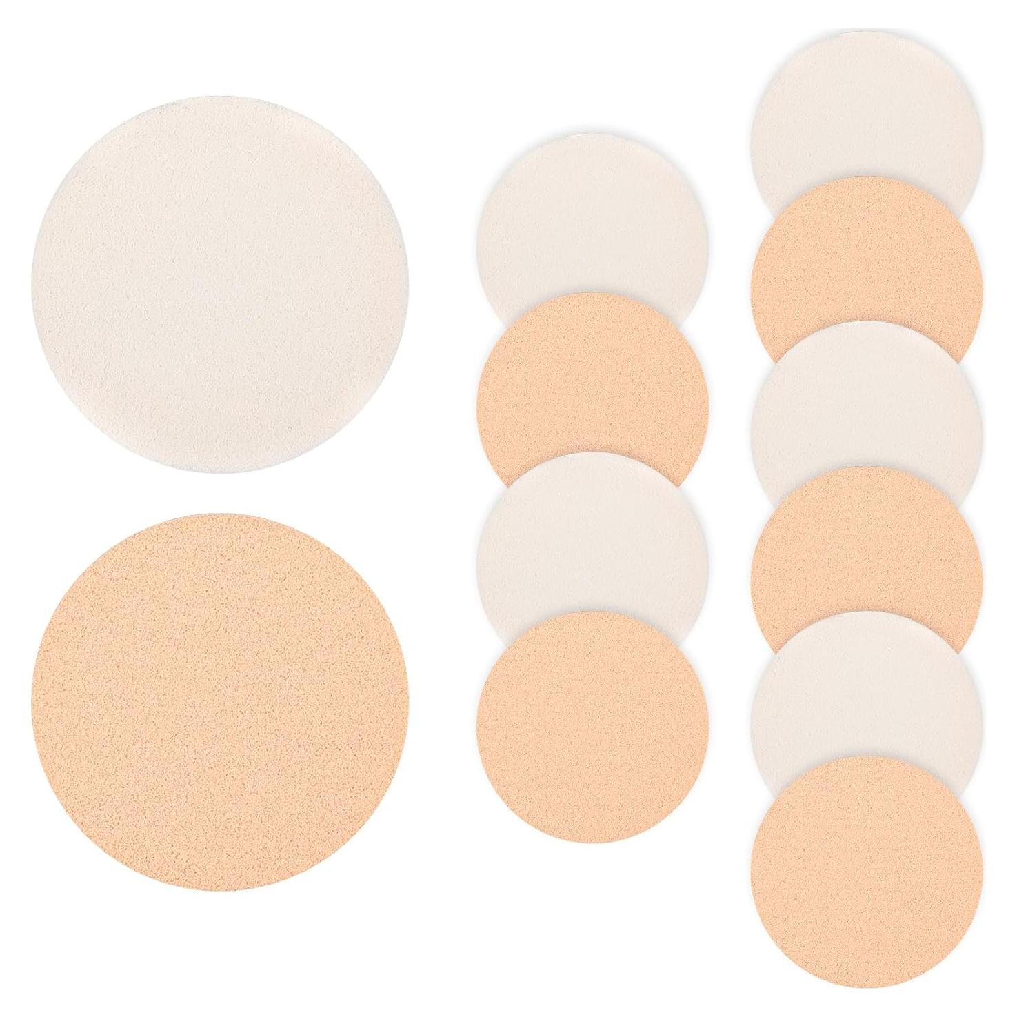Esponjas de Maquillaje Jeffdad 12 Pcs Redondas para Base