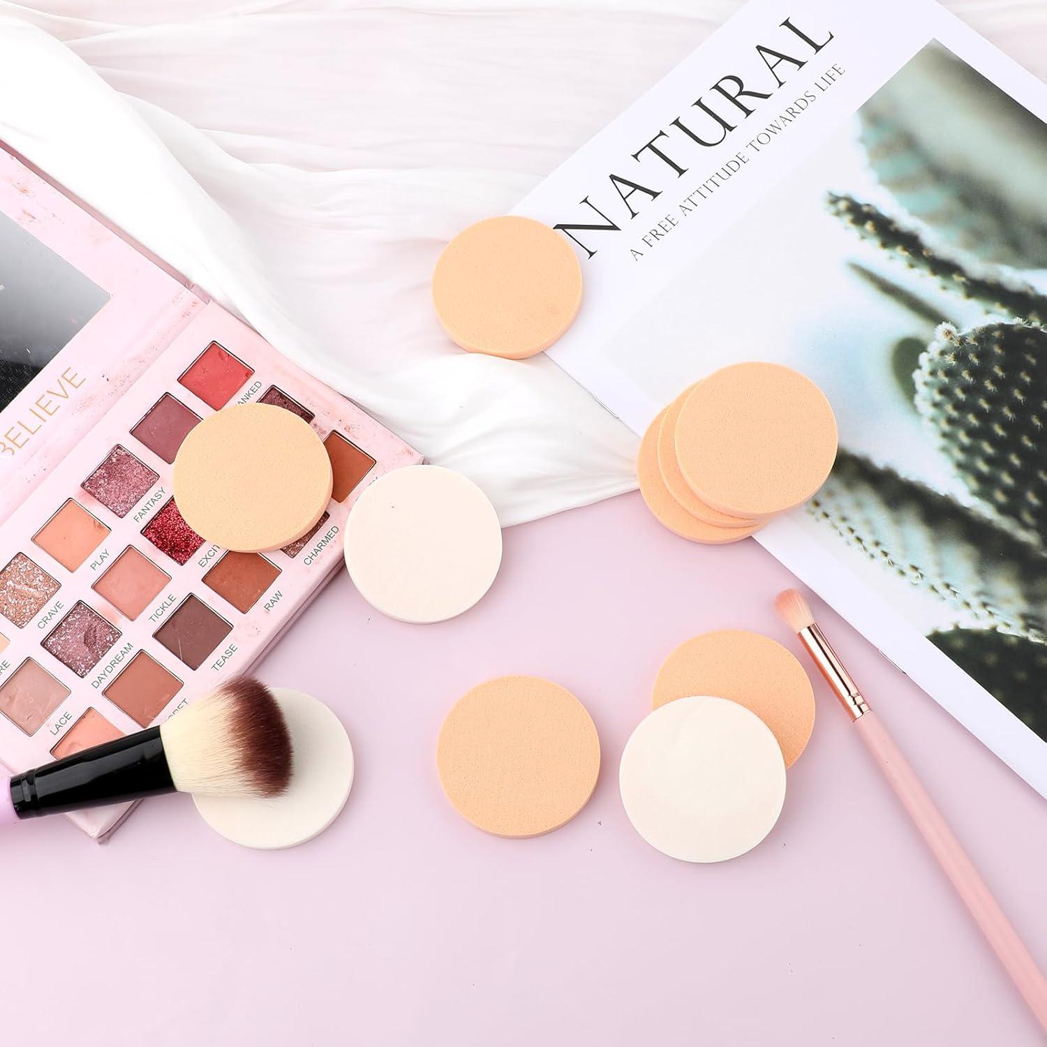 Esponjas de Maquillaje Jeffdad 12 Pcs Redondas para Base
