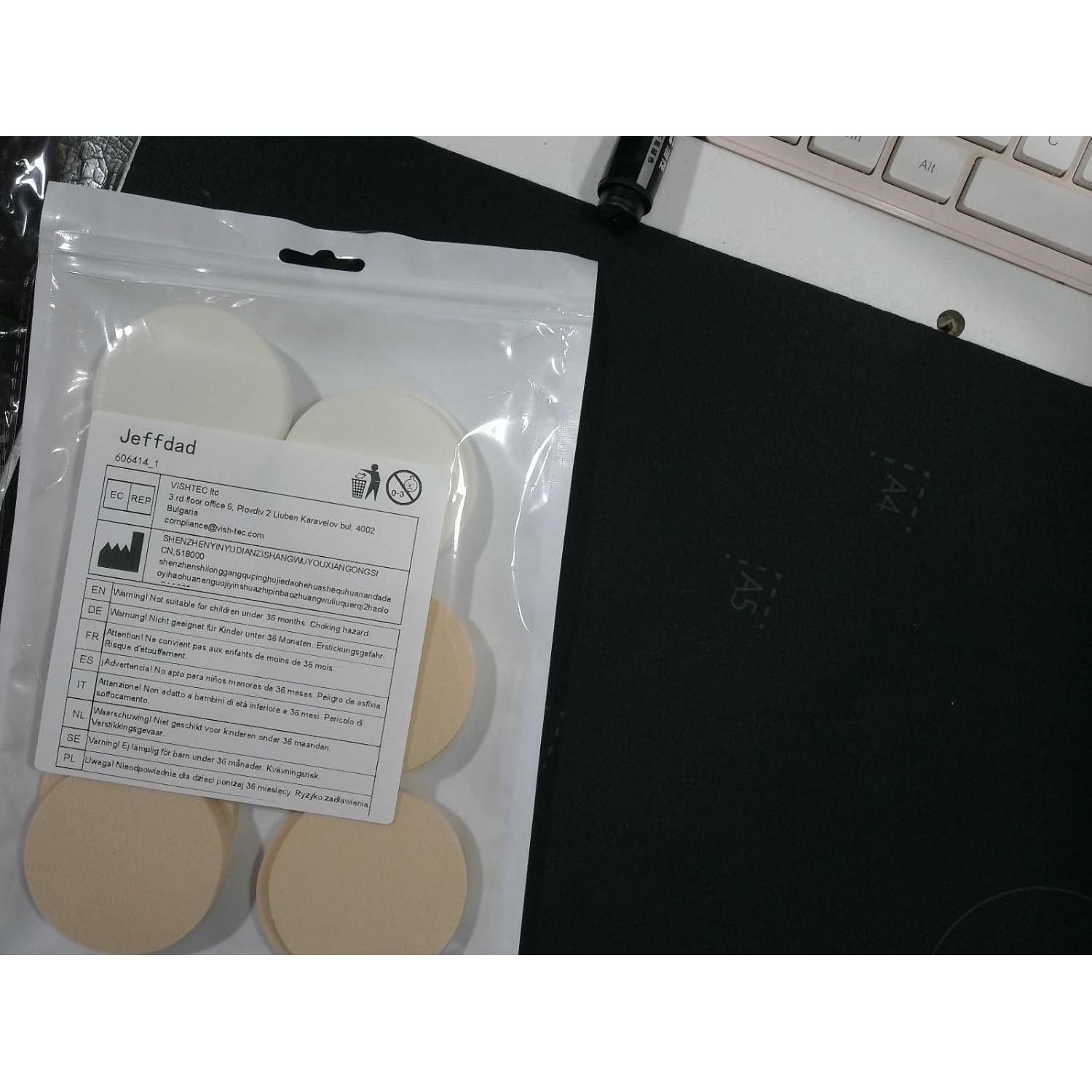 Esponjas de Maquillaje Jeffdad 12 Pcs Redondas para Base