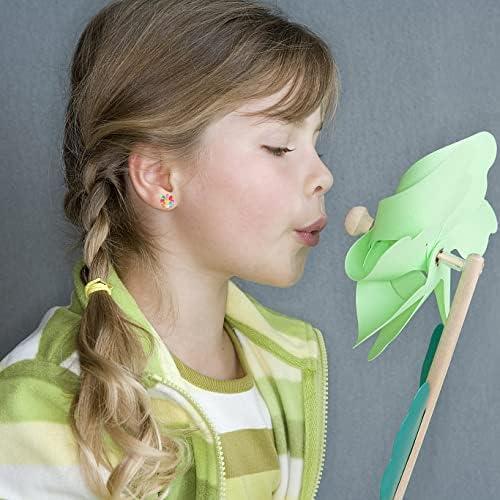 Juego de 24 pares de aretes hipoalergénicos para niñas