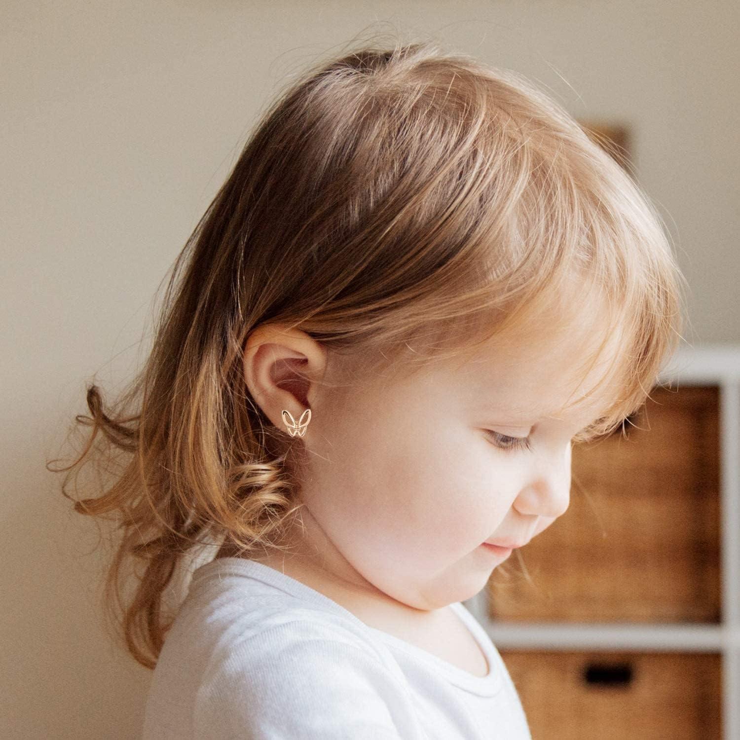 Juego de 24 pares de aretes hipoalergénicos para niñas