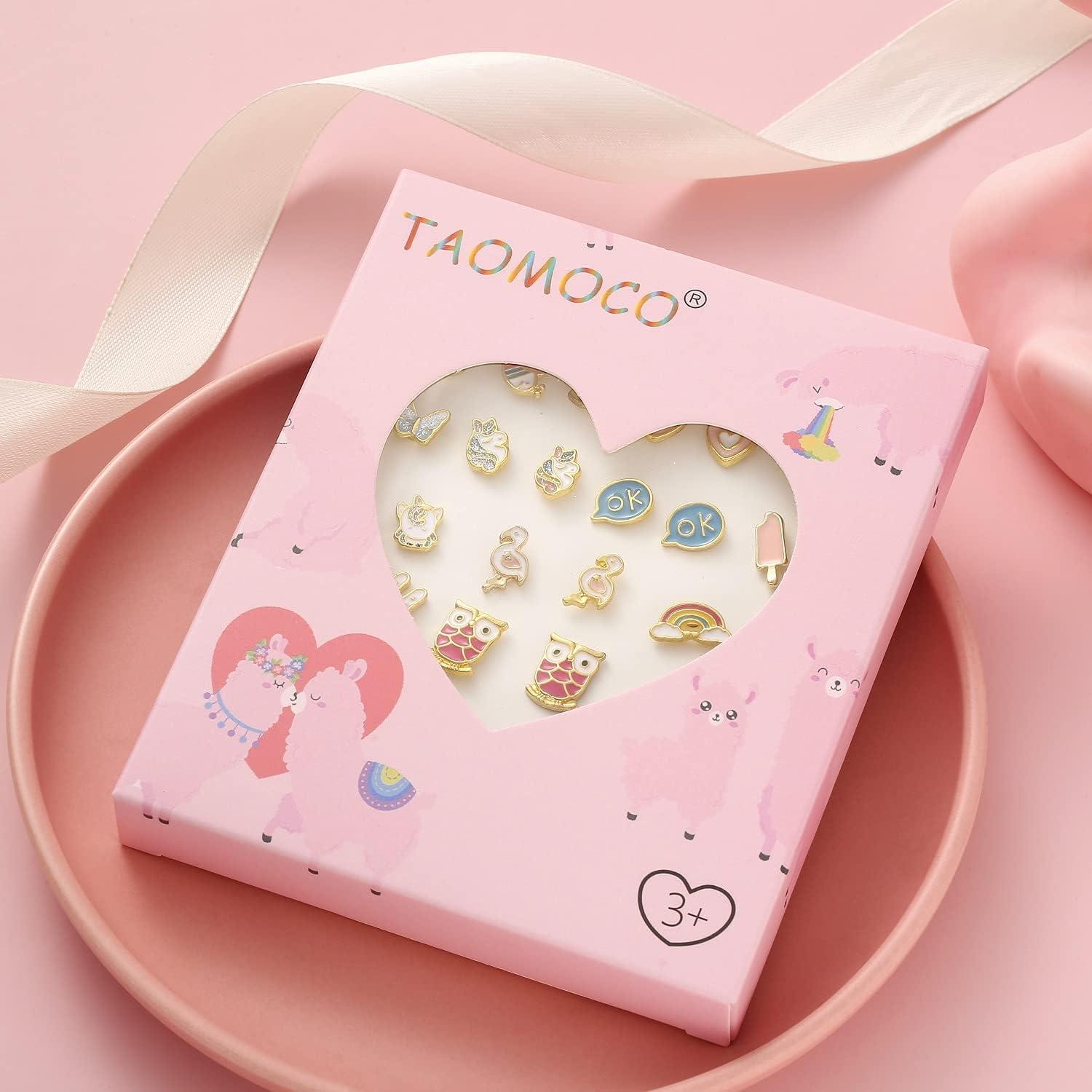 Juego de 24 pares de aretes hipoalergénicos para niñas