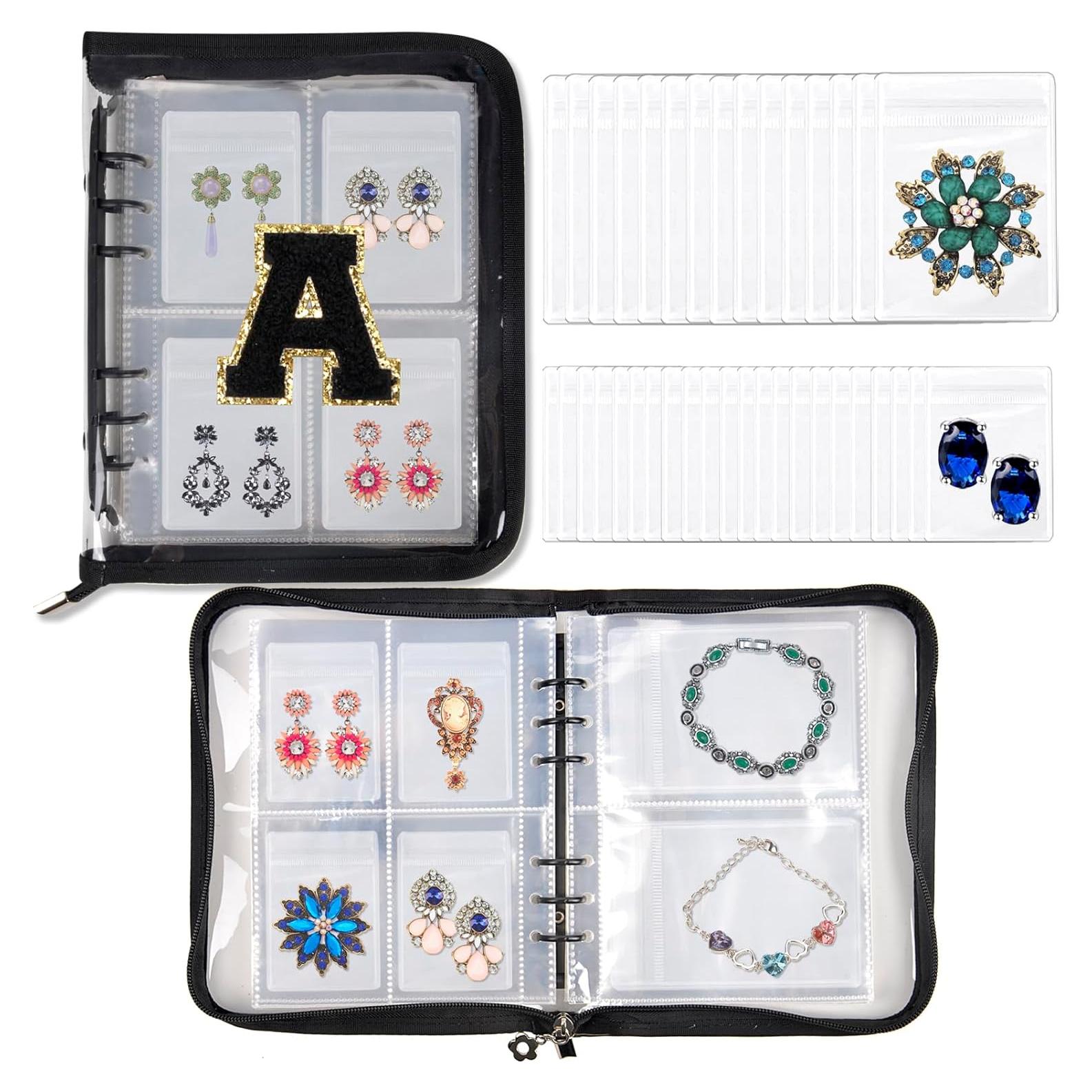 Estuche de Joyería de Viaje ChezMax Negro A 128 Compartimentos